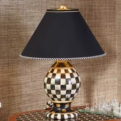 Courtly Check Ceramic Globe Lamp