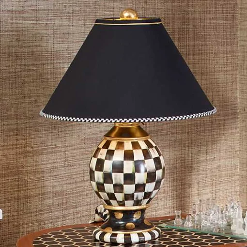 Courtly Check Ceramic Globe Lamp