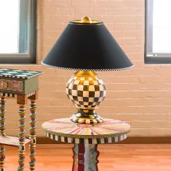 Courtly Check Ceramic Globe Lamp