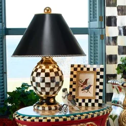 Courtly Check Ceramic Globe Lamp