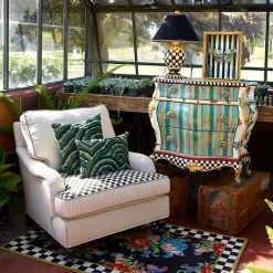 Courtly Check Ceramic Globe Lamp