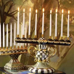 Courtly Check Ceramic Menorah