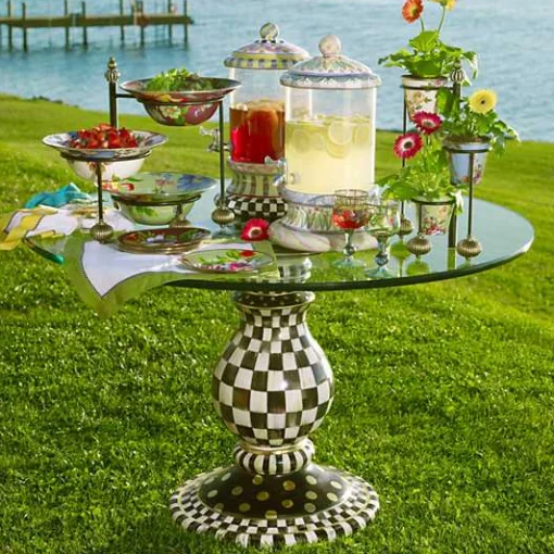 Courtly Check Ceramic Pedestal Table Base