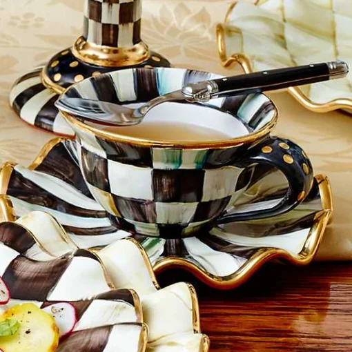 Courtly Check Ceramic Saucer