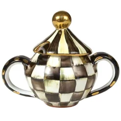 Courtly Check Ceramic Sugar Bowl with Lid