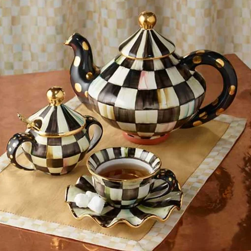 Courtly Check Ceramic Teapot