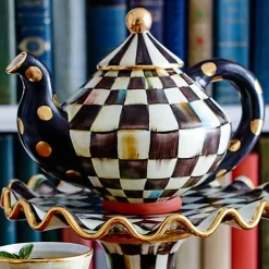 Courtly Check Ceramic Teapot