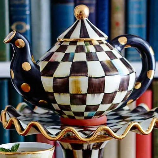 Courtly Check Ceramic Teapot