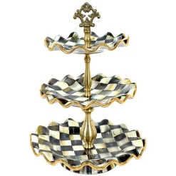 Courtly Check Ceramic Three Tier Sweet Stand