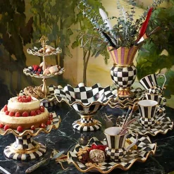 Courtly Check Ceramic Three Tier Sweet Stand
