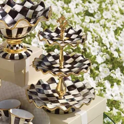 Courtly Check Ceramic Three Tier Sweet Stand