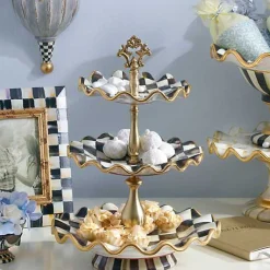 Courtly Check Ceramic Three Tier Sweet Stand
