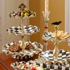 Courtly Check Ceramic Three Tier Sweet Stand