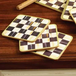 Courtly Check Cork Back Coasters, Set of 4