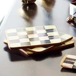 Courtly Check Cork Back Coasters, Set of 4