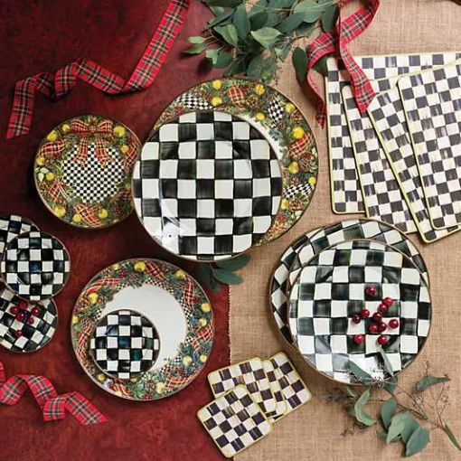 Courtly Check Cork Back Coasters, Set of 4