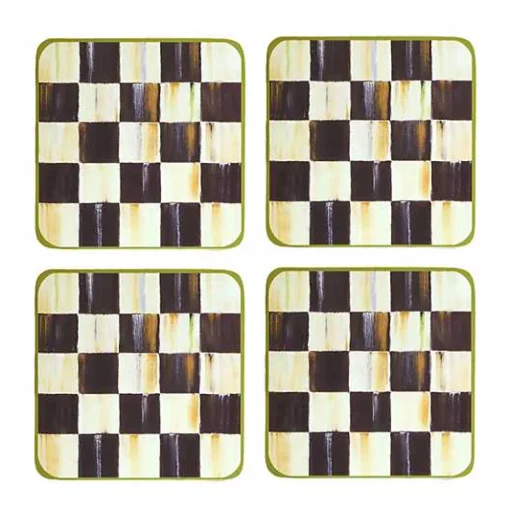 Courtly Check Cork Back Coasters, Set of 4