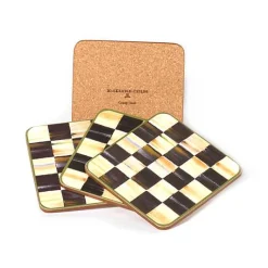 Courtly Check Cork Back Coasters, Set of 4
