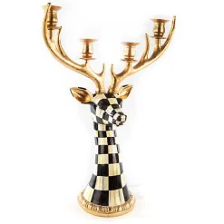 Courtly Check Deer Head Candelabra