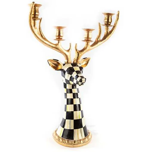 Courtly Check Deer Head Candelabra