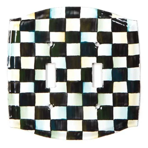 Courtly Check Double Toggle Switch Plate