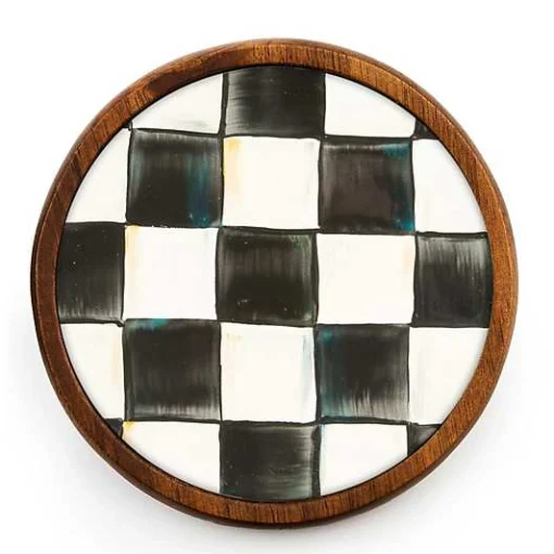 Courtly Check Enamel Coasters, Set of 4