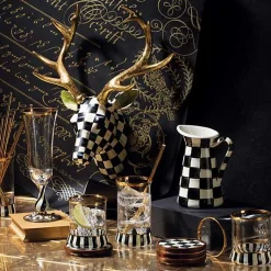 Courtly Check Enamel Coasters, Set of 4