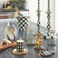 Courtly Check Enamel Coasters, Set of 4