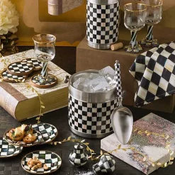 Courtly Check Enamel Coasters, Set of 4