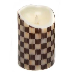 Courtly Check Flicker 6 Pillar Candle