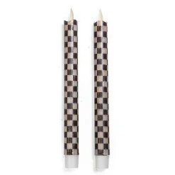Courtly Check Flicker Dinner Candles, Set of 2