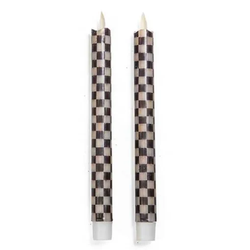 Courtly Check Flicker Dinner Candles, Set of 2