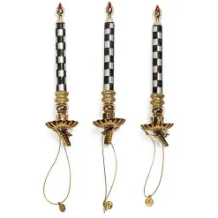 Courtly Check Glass Candle Clips, Set of 3
