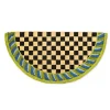Courtly Check Half Round Blue  Green Entrance Mat