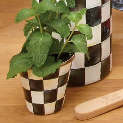Courtly Check Herb Pots, Set of 3