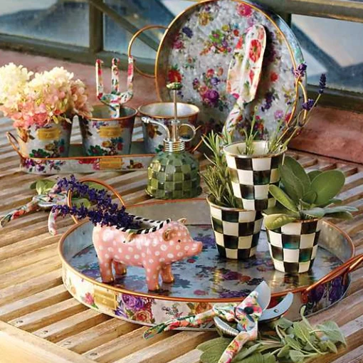 Courtly Check Herb Pots, Set of 3