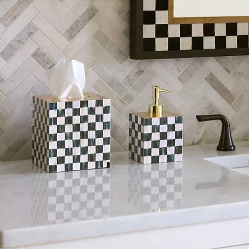 Courtly Check Lacquer Boutique Tissue Box Cover