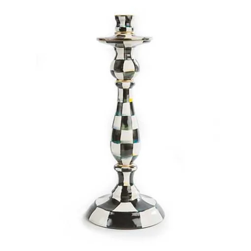 Courtly Check Large Enamel Candlestick