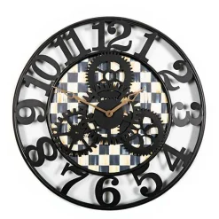 Courtly Check Large Farmhouse Wall Clock
