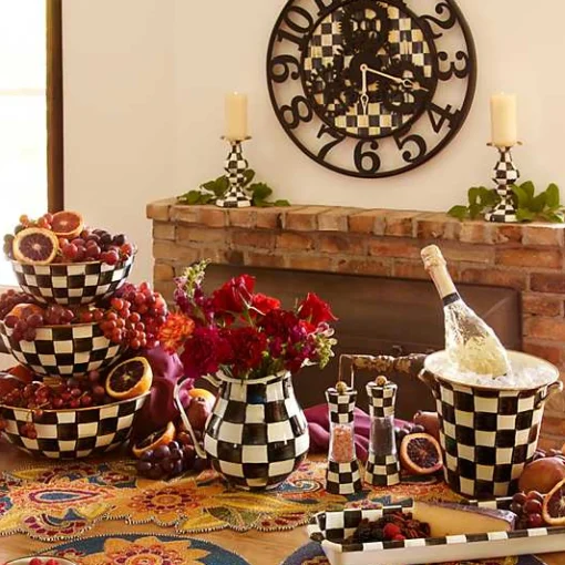 Courtly Check Large Farmhouse Wall Clock