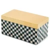 Courtly Check Large Lacquer Decorative Box with Gold Hinged Lid