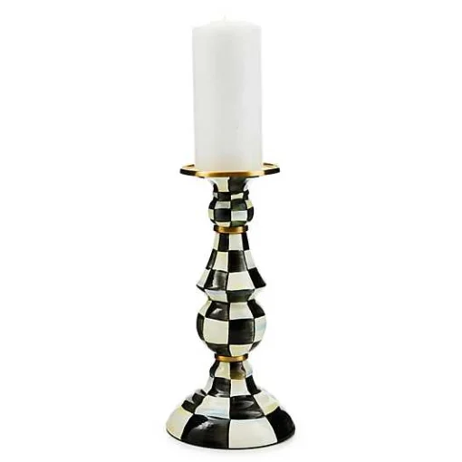 Courtly Check Large Pillar Candlestick