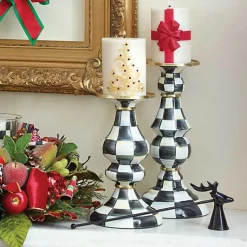 Courtly Check Large Pillar Candlestick
