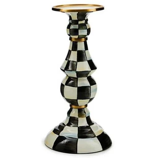 Courtly Check Large Pillar Candlestick