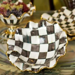 Courtly Check Medium Ceramic Fluted Serving Bowl