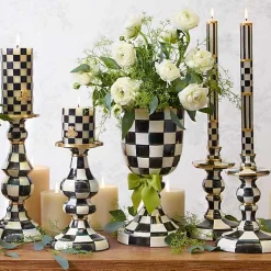 Courtly Check Medium Enamel Candlestick