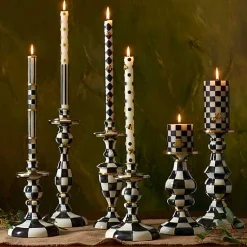 Courtly Check Medium Enamel Candlestick