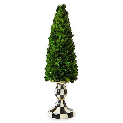 Courtly Check Medium Pedestal Boxwood Tree