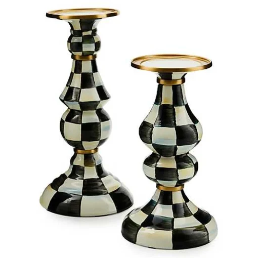 Courtly Check Medium Pillar Candlestick