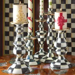 Courtly Check Medium Pillar Candlestick